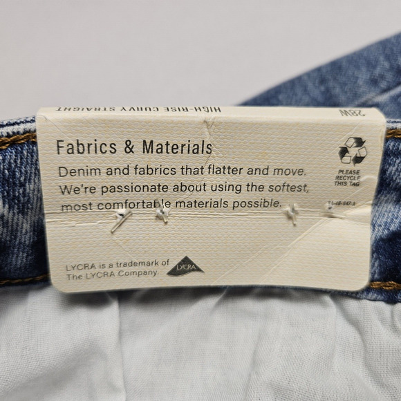 A.N.A Curvy High Rise Distressed Straight Jeans Plus Size 28W Stretch Denim Blue - Picture 11 of 13